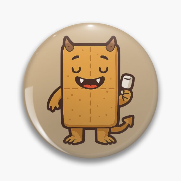 Item preview, Graham Monster with Marshmallow – Campfire Cutie designed and sold by EmersionPrints.