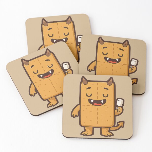 Item preview, Graham Monster with Marshmallow – Campfire Cutie designed and sold by EmersionPrints.