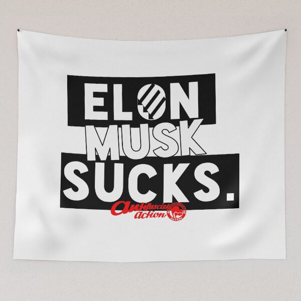 Item preview, Elon Musk Sucks- Anti-fascist action designed and sold by DonDoodle.