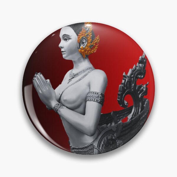 Item preview, Thailand Kinnaree in B&W over Red Background designed and sold by Linklandiya.