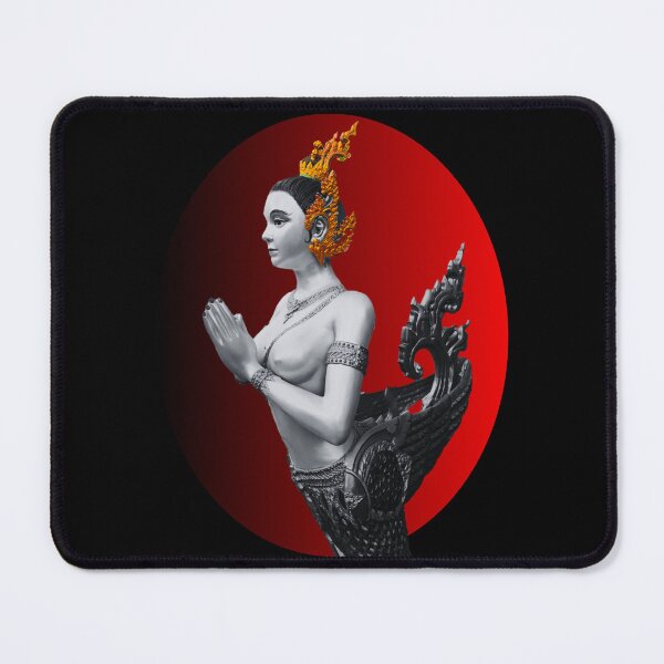 Item preview, Thailand Kinnaree in B&W over Red Background designed and sold by Linklandiya.