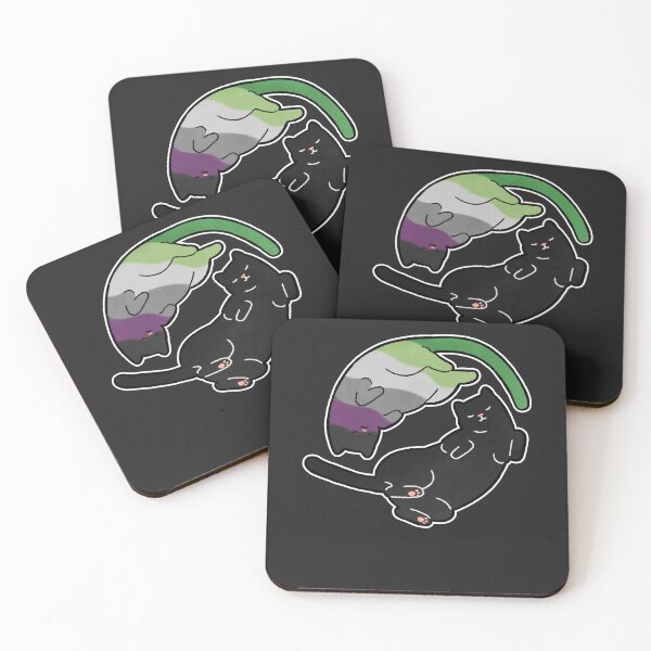 Item preview, Aroace Cat Yin Yang LGBT Asexual Aromantic Pride Flag designed and sold by Clara Hollins.