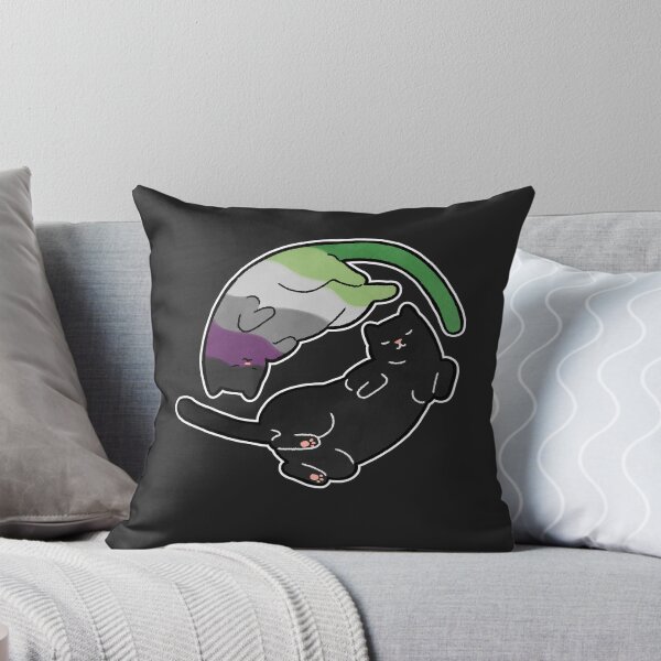 Item preview, Aroace Cat Yin Yang LGBT Asexual Aromantic Pride Flag designed and sold by Clara Hollins.