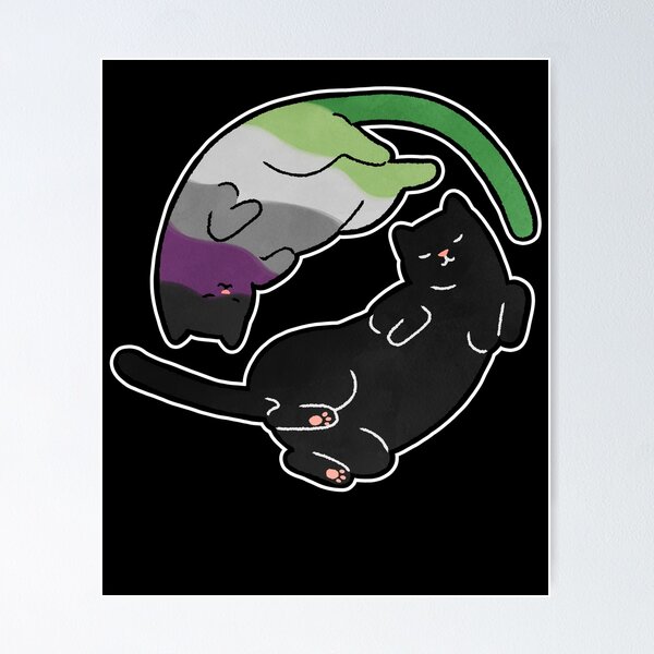 Artikel-Vorschau von Aroace Cat Yin Yang LGBT Asexual Aromantic Pride Flag, designt und verkauft von Clara Hollins.
