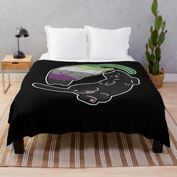 Item preview, Aroace Cat Yin Yang LGBT Asexual Aromantic Pride Flag designed and sold by Clara Hollins.