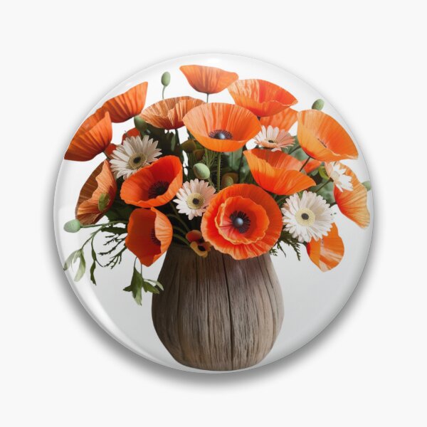 Item preview, "Bright Orange Poppy & Daisy Silk Flower Bouquet – Stunning Wedding Decor" designed and sold by STmez Design.