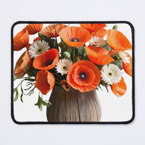 Item preview, "Bright Orange Poppy & Daisy Silk Flower Bouquet – Stunning Wedding Decor" designed and sold by STmez Design.
