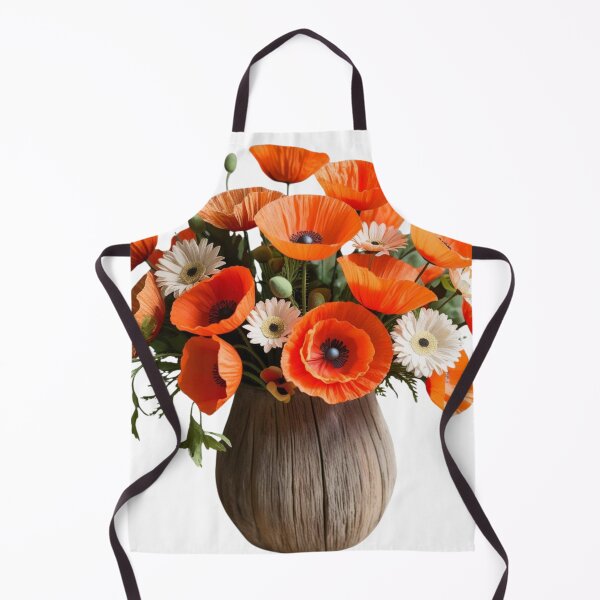 Item preview, "Bright Orange Poppy & Daisy Silk Flower Bouquet – Stunning Wedding Decor" designed and sold by STmez Design.