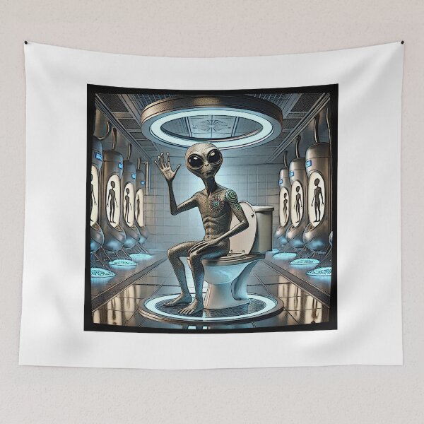 Item preview, sitting alien hello 2025 tileartwork designed and sold by tileartwork.
