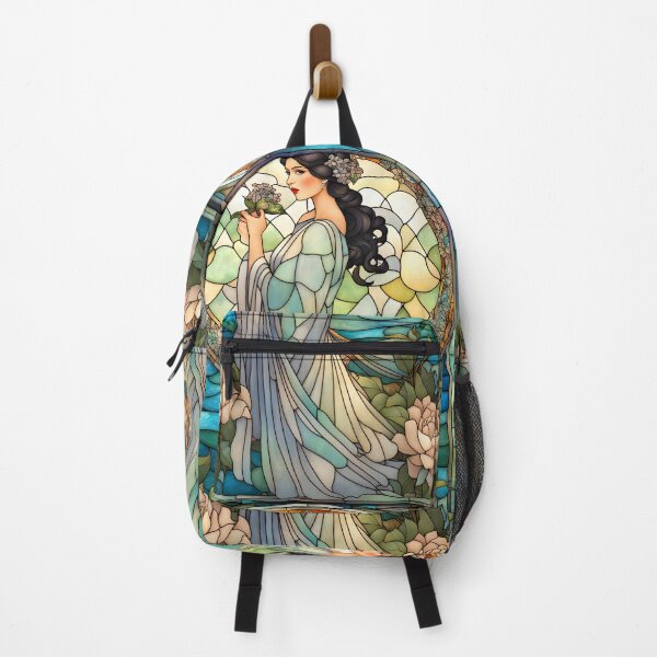 Item preview, ROARING 1920s FLAPPER LADY CHINOISE DAME GODDESS Stained Glass Style - Early Century Art Deco Nouveau ~ Birthday Christmas Gift designed and sold by Spinning Plates 360.