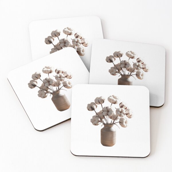 Item preview, ? "Faux Cotton Flowers – Rustic Boho Artificial Floral Stems for Home Decor" designed and sold by STmez Design.