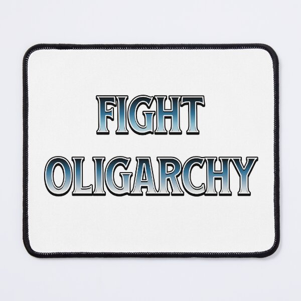 Item preview, Fight Oligarchy Metal Style Black & Blue Fight the Power designed and sold by The Sticker Bureau.