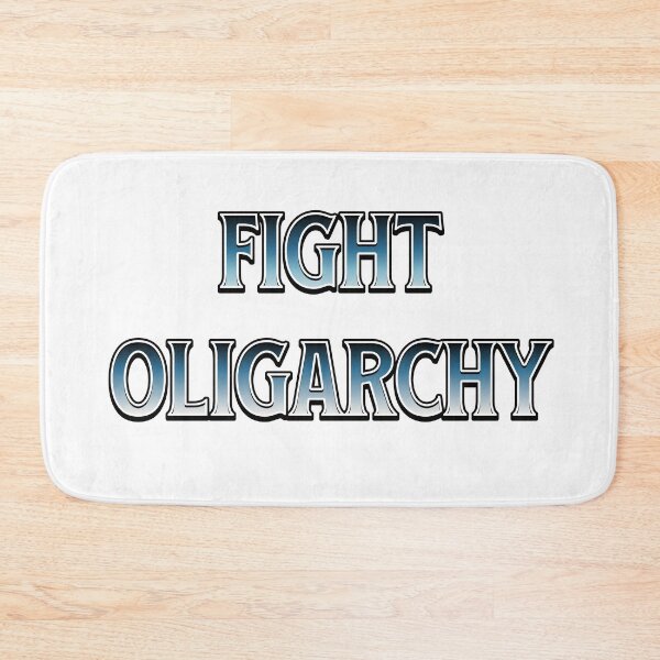 Item preview, Fight Oligarchy Metal Style Black & Blue Fight the Power designed and sold by The Sticker Bureau.