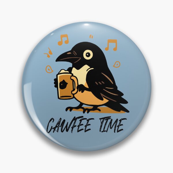 Item preview, Cute Crow Drinking Coffee Cawfee Time designed and sold by NosandEdgy.