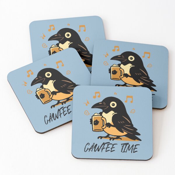 Item preview, Cute Crow Drinking Coffee Cawfee Time designed and sold by NosandEdgy.