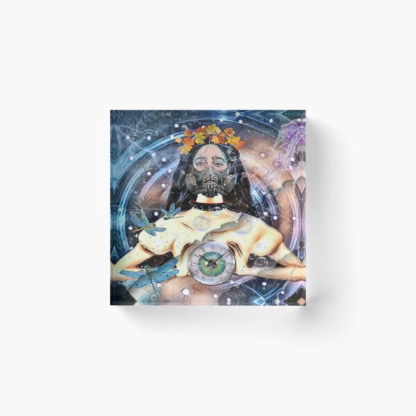 Item preview, psychedelic portrait post-apocalyptic woman designed and sold by Cyberomiz.
