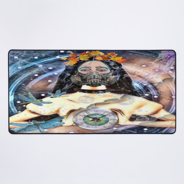 Item preview, psychedelic portrait post-apocalyptic woman designed and sold by Cyberomiz.