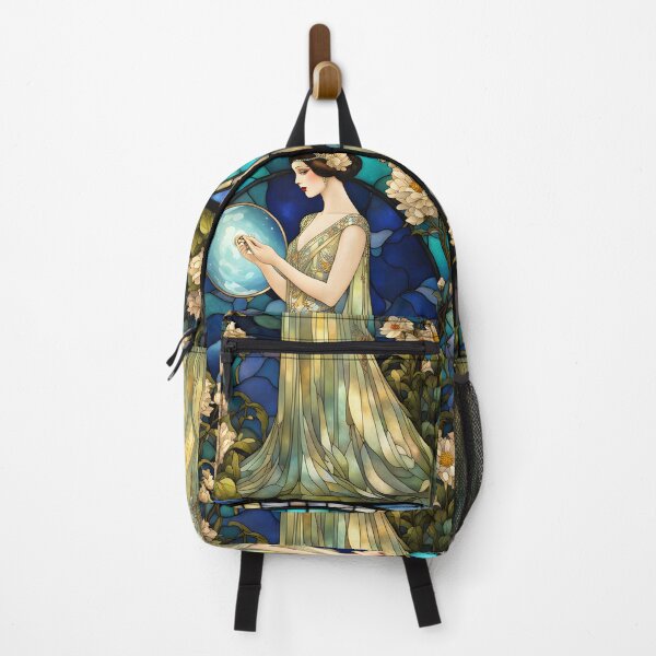 Item preview, ROARING 1920s FLAPPER LADY CHINOISE DAME GODDESS Stained Glass Style - Early Century Art Deco Nouveau ~ Birthday Christmas Gift designed and sold by Spinning Plates 360.