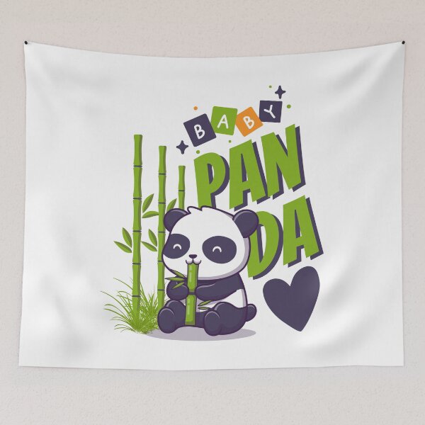 Item preview, Cute Baby Panda Enjoying Bamboo Snack designed and sold by MALIKABO.