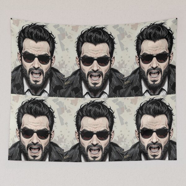 Item preview, Jackass Glasses Portrait Sun Bold Edgy Character Tattoos designed and sold by ART ATTACK ZONE.