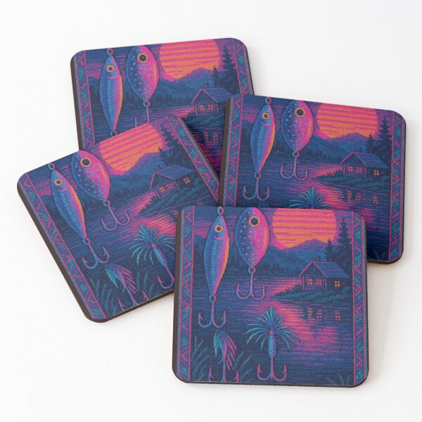 Item preview, 80s Fantasy & Synthwave Fishing Lodge – Handwoven Kilim Tapestry designed and sold by LuxuryApparels.