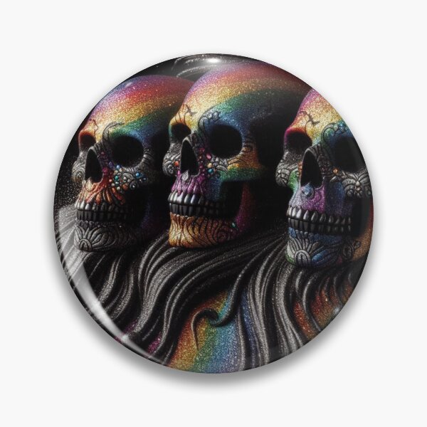 Item preview, 3 Rainbow Wave Skulls designed and sold by Ghostface2025.