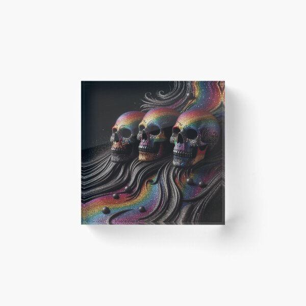 Item preview, 3 Rainbow Wave Skulls designed and sold by Ghostface2025.
