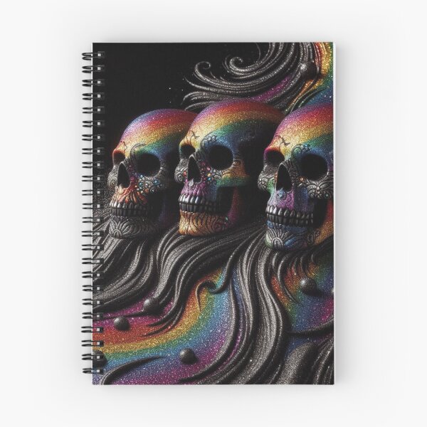 Item preview, 3 Rainbow Wave Skulls designed and sold by Ghostface2025.
