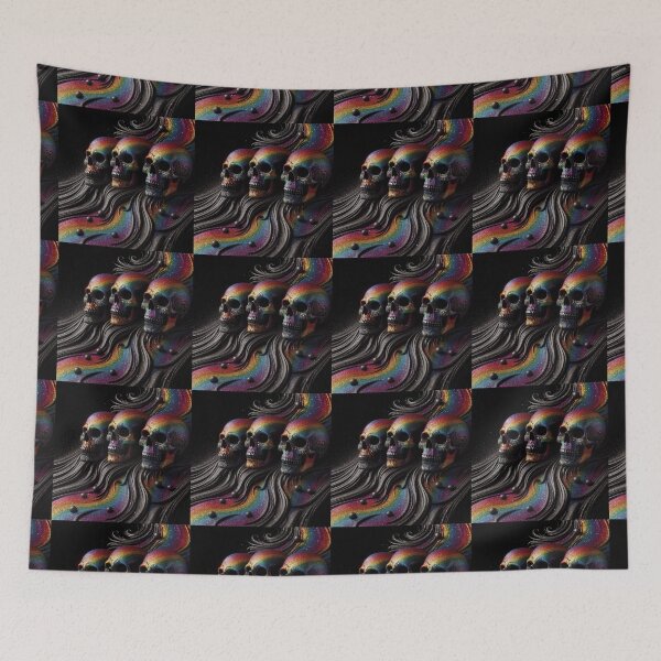 Item preview, 3 Rainbow Wave Skulls designed and sold by Ghostface2025.