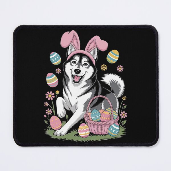 Item preview, Cute Husky Easter Bunny Dog with Eggs designed and sold by love3617.