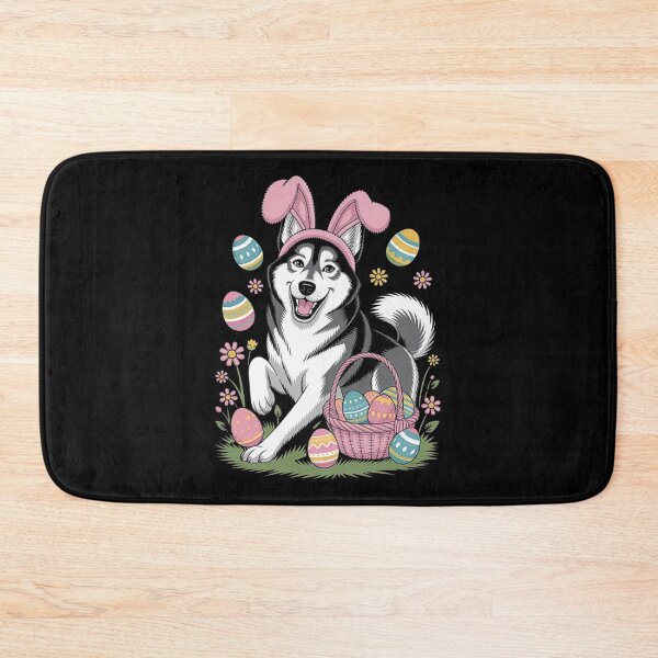 Item preview, Cute Husky Easter Bunny Dog with Eggs designed and sold by love3617.