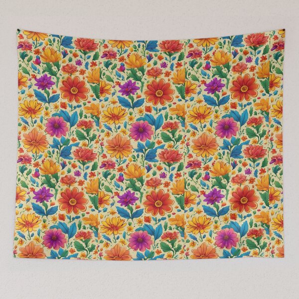 Aperçu de l'œuvre Fleurs multicolores créée et vendue par PaperPrintMagic.