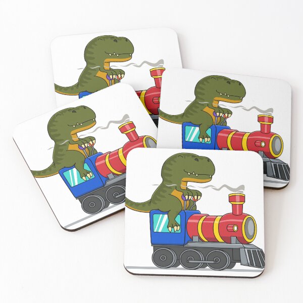Item preview, Cute Dinosaur T-Rex on a Train  designed and sold by Jaudaux Designs.