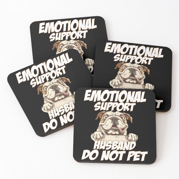 Item preview, Emotional Support Husband Do Not Pet - Funny English Bulldog Dad & Mom  designed and sold by Smix Pixels.