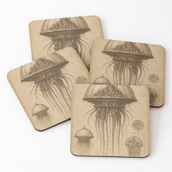 Item preview, Jellyfish Submersible City - Lost Blueprints designed and sold by AbstractAnom.