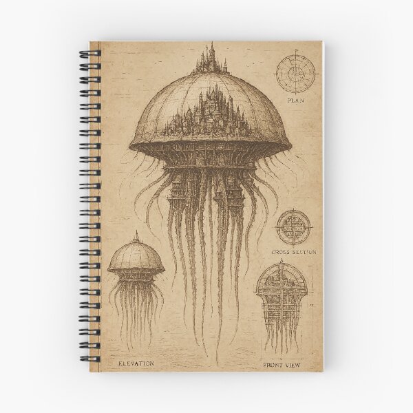 Item preview, Jellyfish Submersible City - Lost Blueprints designed and sold by AbstractAnom.