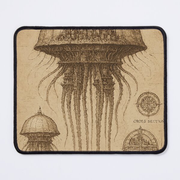 Item preview, Jellyfish Submersible City - Lost Blueprints designed and sold by AbstractAnom.