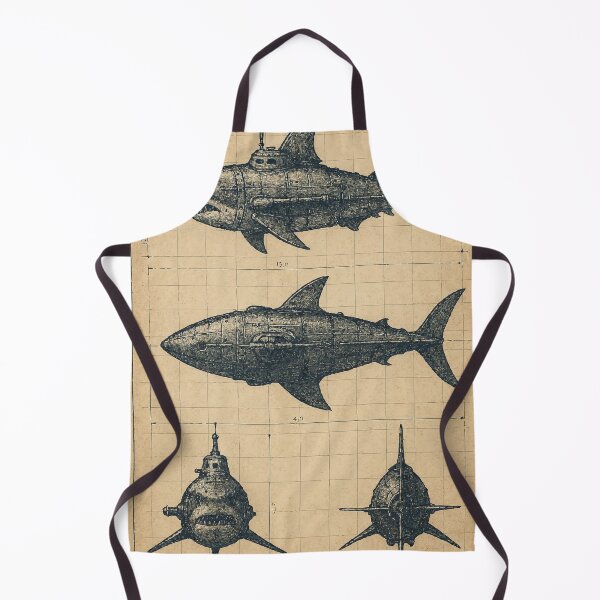 Item preview, Shark Combat Submarine - Lost Vintage Blueprints designed and sold by AbstractAnom.