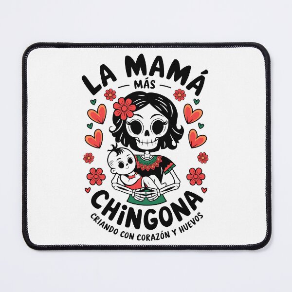 Item preview, La Mamá Más Chingona – Corazón y Huevos Skull Mom Art designed and sold by BeamiCreations.