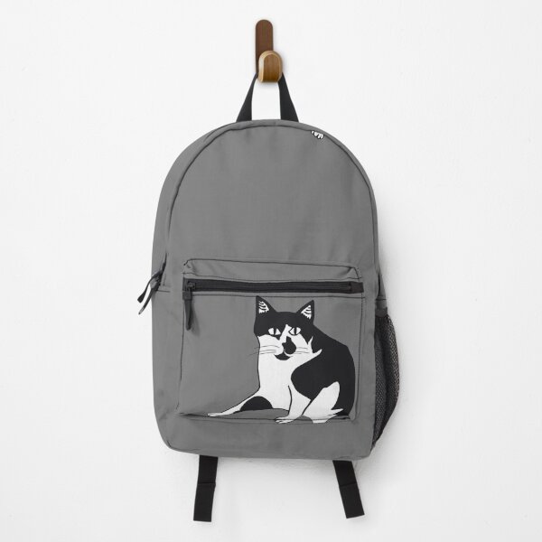 Item preview, Funny Kitty Surprised Tuxedo Manx Quirky Black and White Pet Art designed and sold by Beebis.
