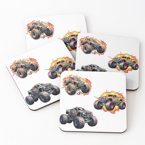 Item preview, Monster Truck Sticker Pack, Cute 80s Comic Book Design, Gift for Fans. designed and sold by UrbanTRIP.