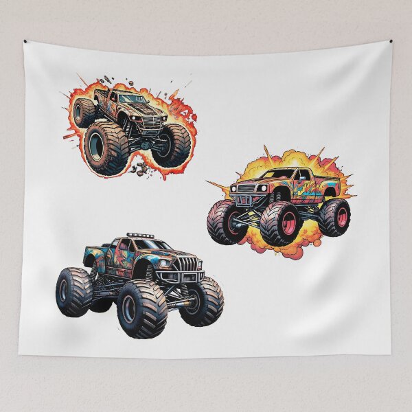 Item preview, Monster Truck Sticker Pack, Cute 80s Comic Book Design, Gift for Fans. designed and sold by UrbanTRIP.