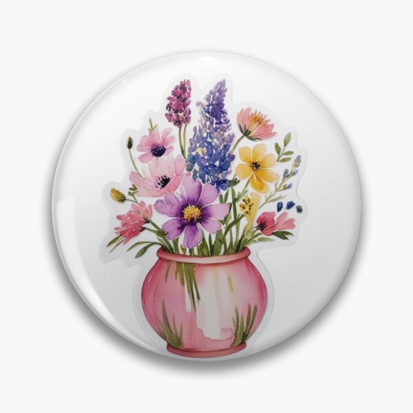 Item preview, Watercolor Floral Sticker – Transparent Wildflower & Flower Vase Design designed and sold by STmez Design.