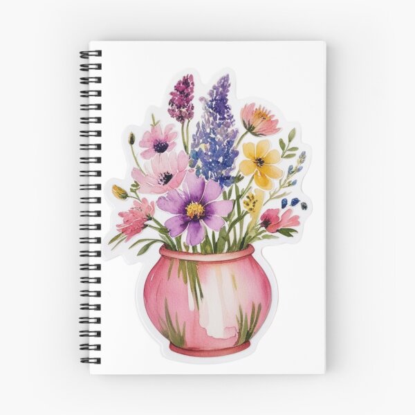 Item preview, Watercolor Floral Sticker – Transparent Wildflower & Flower Vase Design designed and sold by STmez Design.