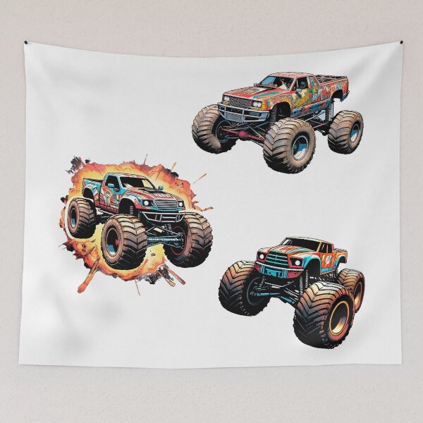 Item preview, Monster Truck Sticker Pack, Cute 80s Comic Book Design, Gift for Fans #2. designed and sold by UrbanTRIP.