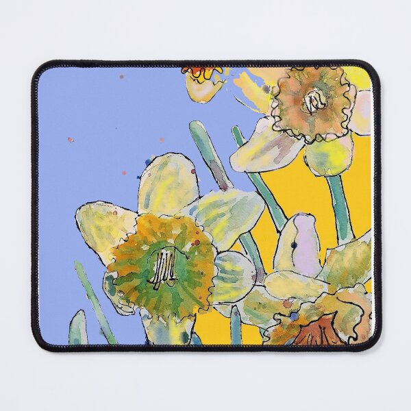 Item preview, Abstract Yellow Daffodil Watercolor Pattern on Lavender designed and sold by Sarah  Rajkotwala.