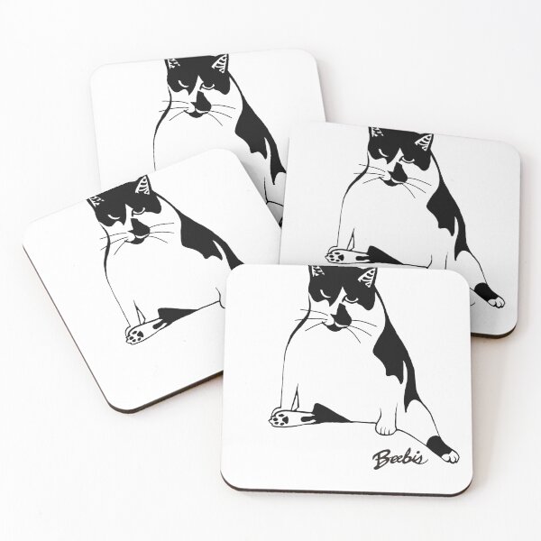 Item preview, Cool Kitty is Relaxed who is a Manx Cat, Bold Pet Art and Bobtail Cat Gift designed and sold by Beebis.