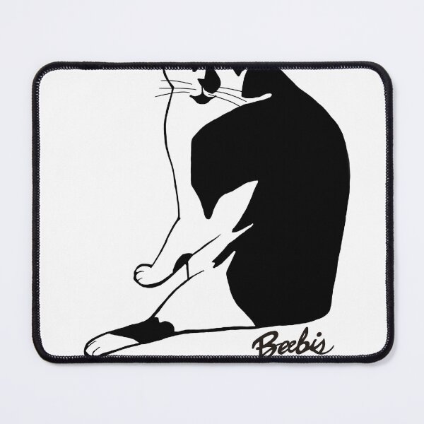 Item preview, Funny Tuxedo Kitty is Surprised Black and White Bobtail Cat designed and sold by Beebis.