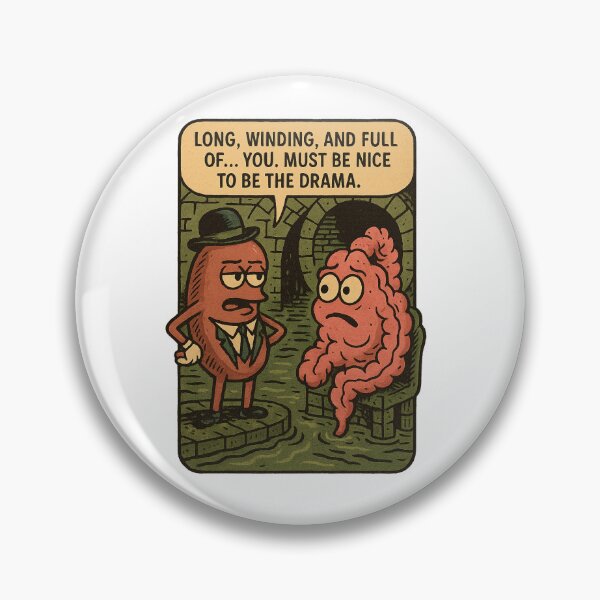 Item preview, Kidney vs Intestine | Retro Sewer Scene Sarcastic Medical Cartoon designed and sold by Sabbara.