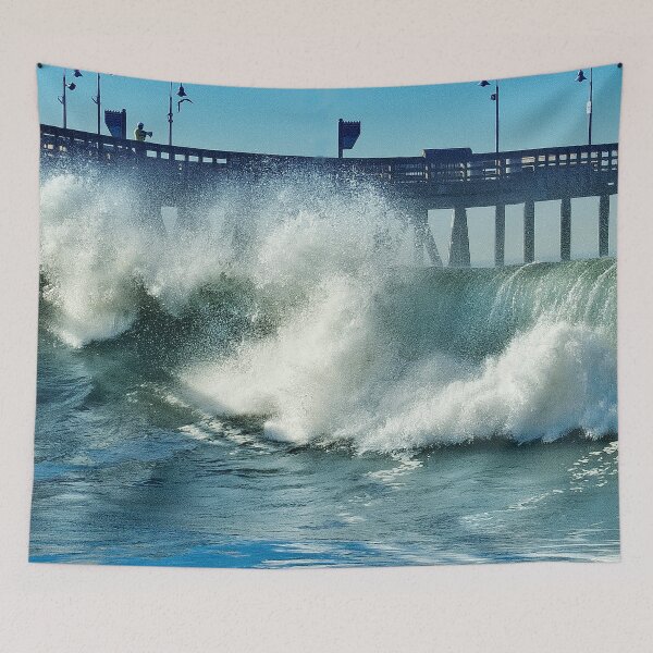 Item preview, Awesome Ocean Surf Waves Crashing Against Pier  designed and sold by DEC02.